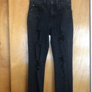 Distressed black jeans